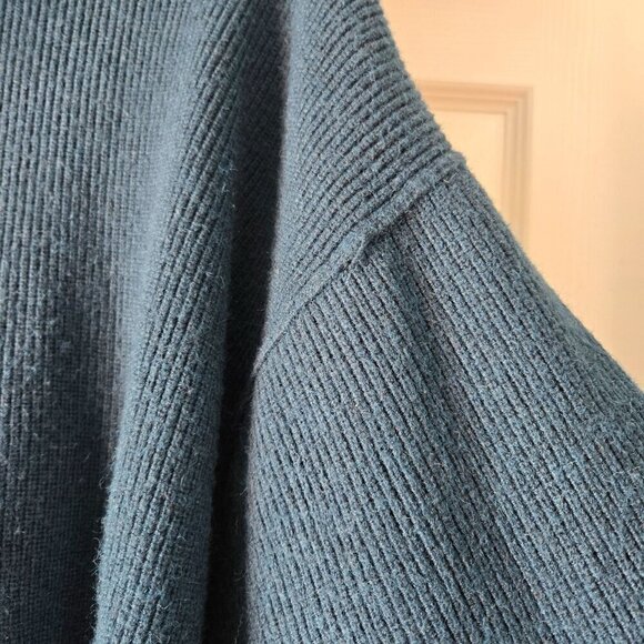 Free People Softly Structured Deep Jade Mock Neck Ribbed Oversized Sweater Size - Picture 8 of 10